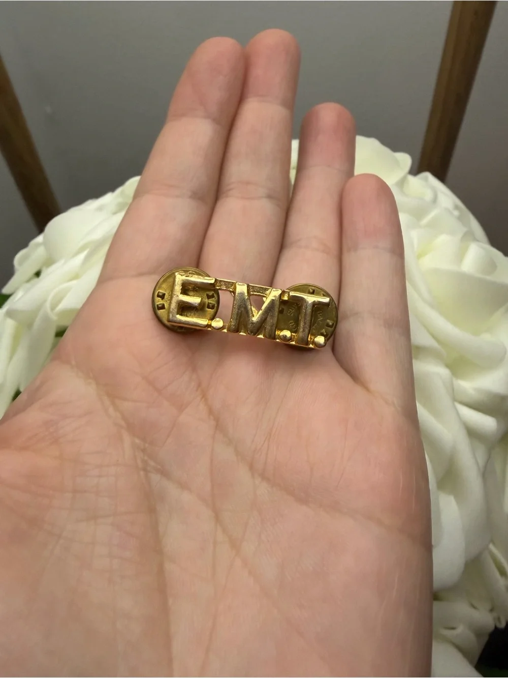 EMT Lettered Lapel Pin - Gold